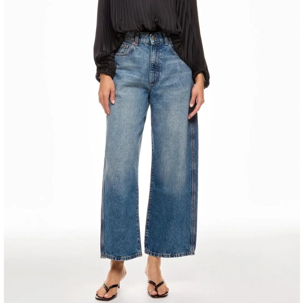 DL1961 Taylor Barrel Leg Jeans High Rise Wide Leg Medium Wash Denim Blue Size 32